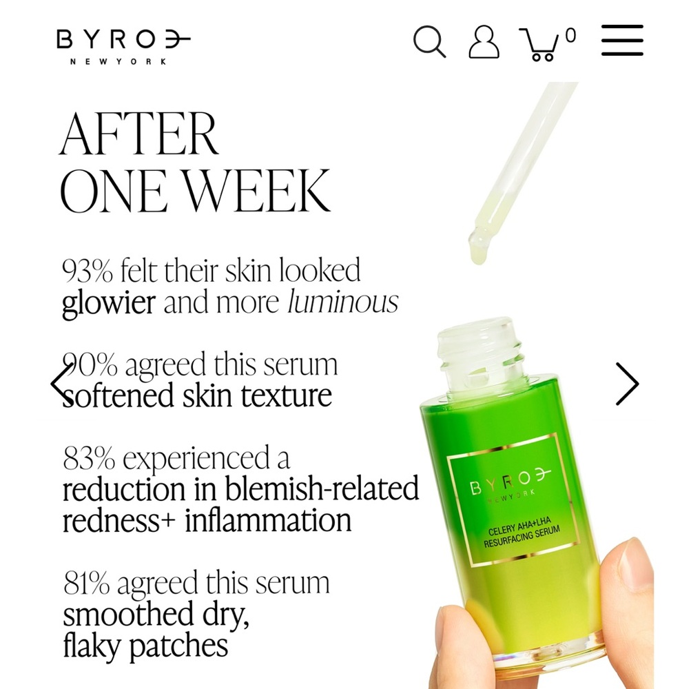 Byroe Celery AHA + LHA Resurfacing Serum Brand New in Box - Picture 3 of 11